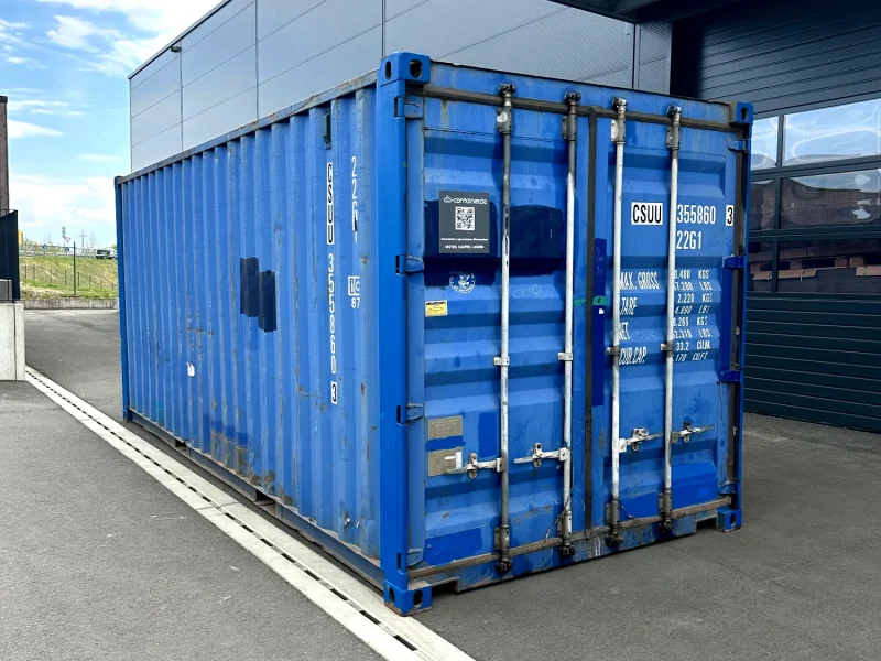 Gebrauchter 20 Fuß Seecontainer Blau CSUU-355860-3