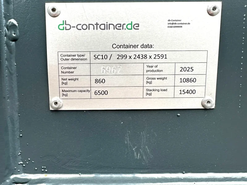 Neuer 10 Fuß Lagercontainer Grau DBVU-000002-0