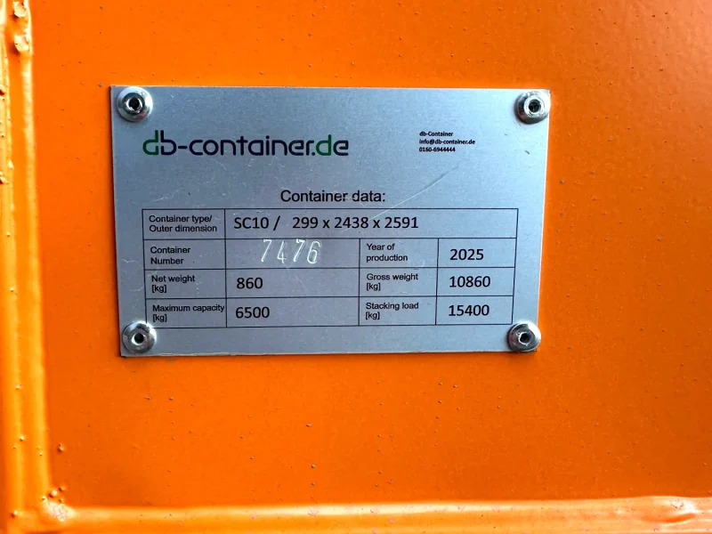 Neuer 10 Fuß Lagercontainer Orange DBVU-000003-0