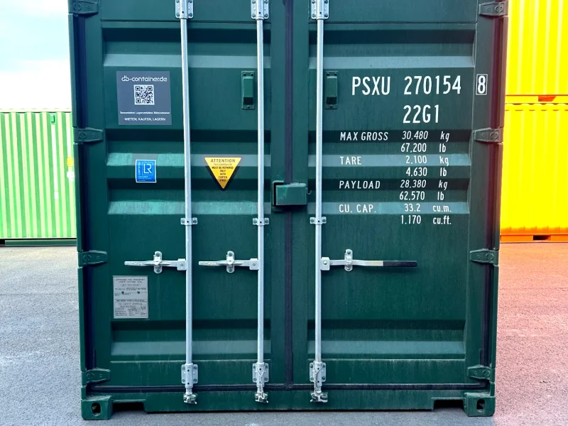 Neuer 20 Fuß Seecontainer Grün PSXU-270154-8