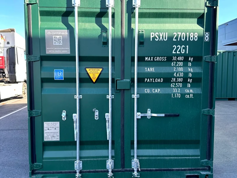 Neuer 20 Fuß Seecontainer Grün PSXU-270188-8