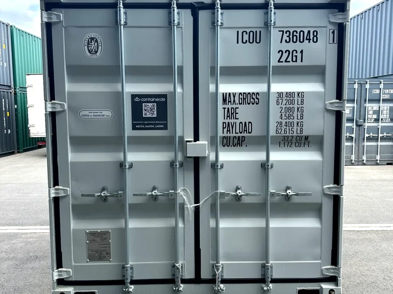 Neuer 20 Fuß Seecontainer Lichtgrau ICOU-736048-1