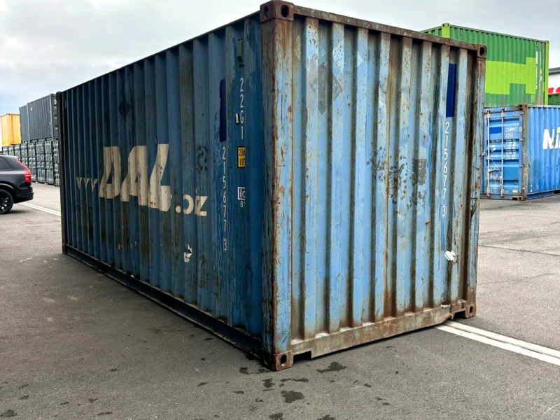 Gebrauchter 20 Fuß Seecontainer Blau DBVU-215677-3