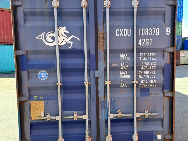 Gebrauchter 40 Fuß Seecontainer Blau CXDU-108379-9