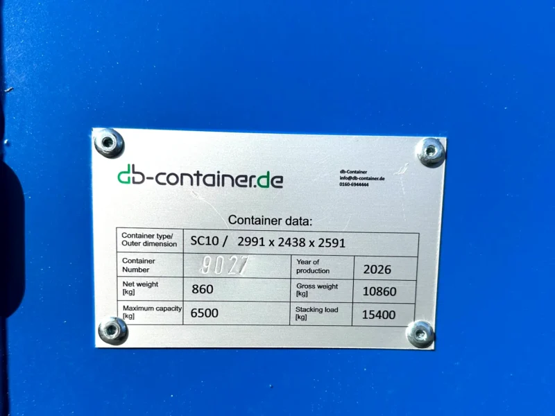 Neuer 10 Fuß Lagercontainer Blau DBVU-000005-0