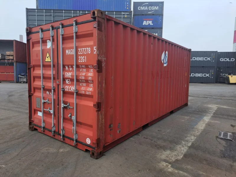 Gebrauchter 20 Fuß Baucontainer Rot MAGU-227278-5