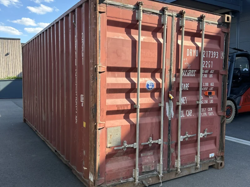 Gebrauchter 20 Fuß Baucontainer Rot DRYU-217393-9
