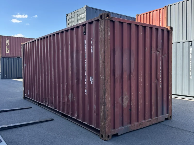 Gebrauchter 20 Fuß Baucontainer Rot DRYU-217393-9