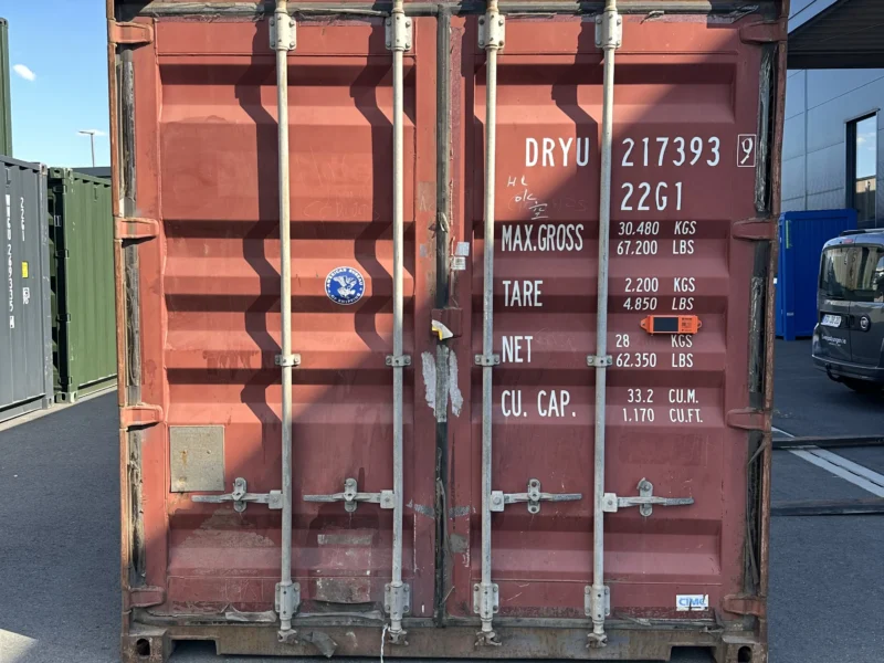 Gebrauchter 20 Fuß Baucontainer Rot DRYU-217393-9