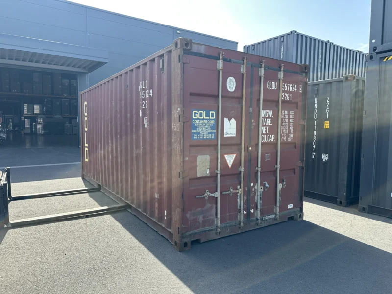 Gebrauchter 20 Fuß Baucontainer Rot GLDU-557624-2