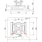 Dovetail Twistlock mit Bodenplatte