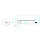 Fußbodenschraube M6x65 mm K12 PH
